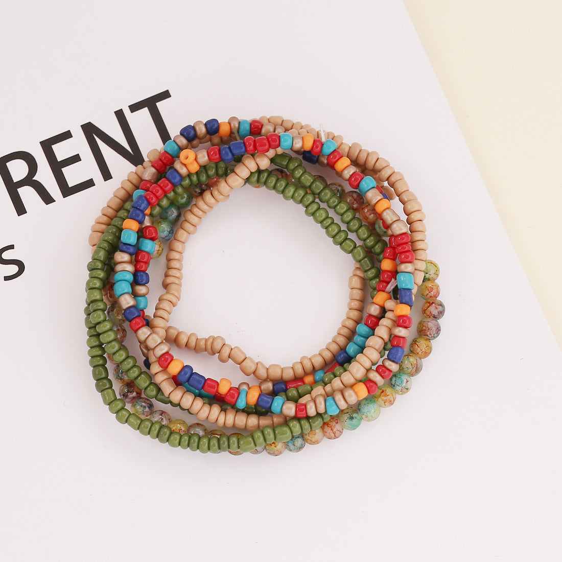 Wholesale Rice Bead Crystal Tassel Resin Bracelet